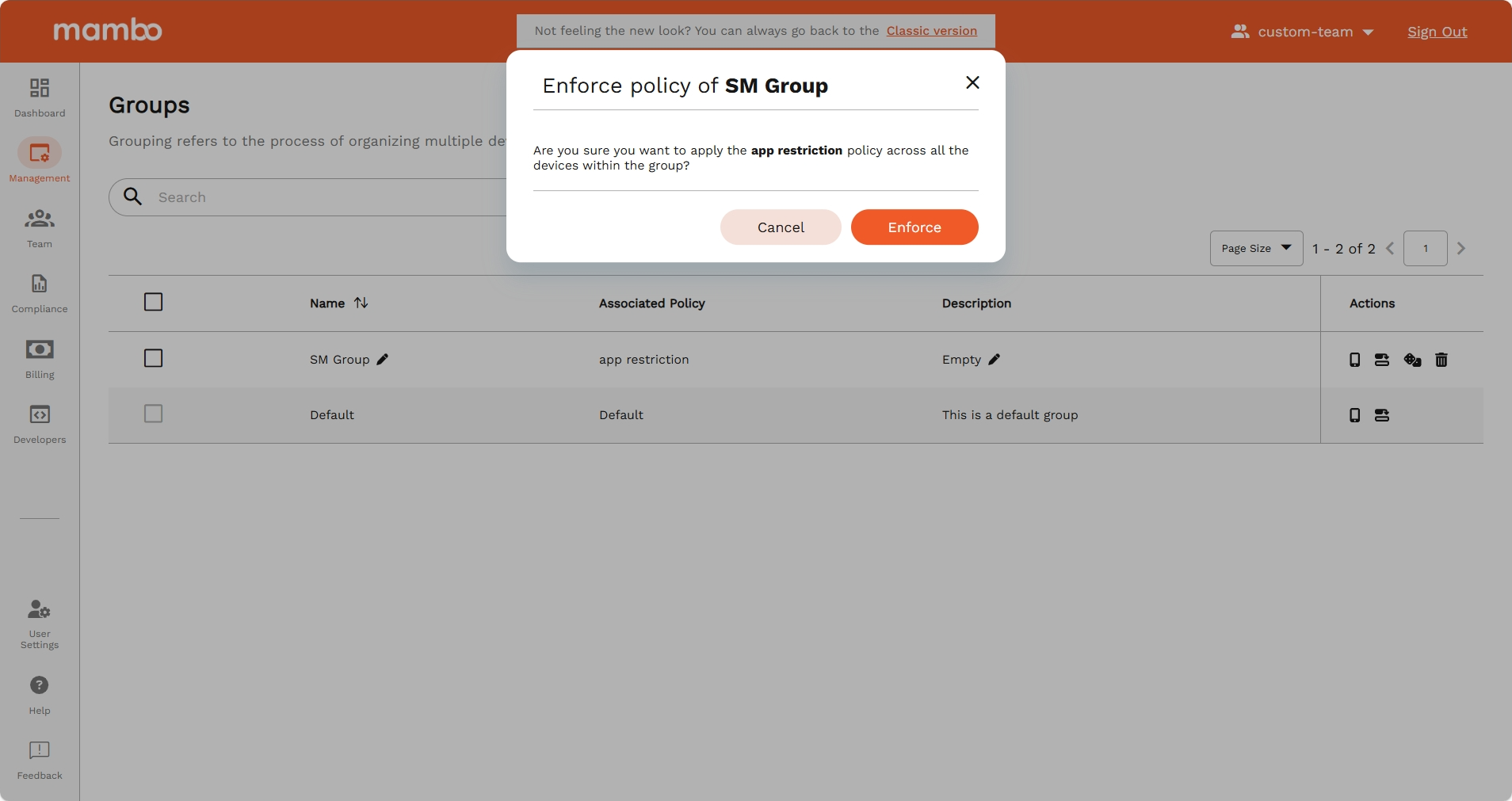 Enforce Policy